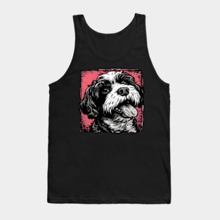 Retro Art Shih Tzu Dog Lover Tank Top